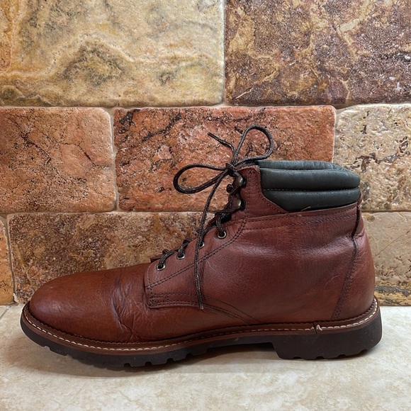 Genuine Leather Men’s Boots Lace Up Gumlite Vibram Made In USA Brown 10M - Picture 12 of 16